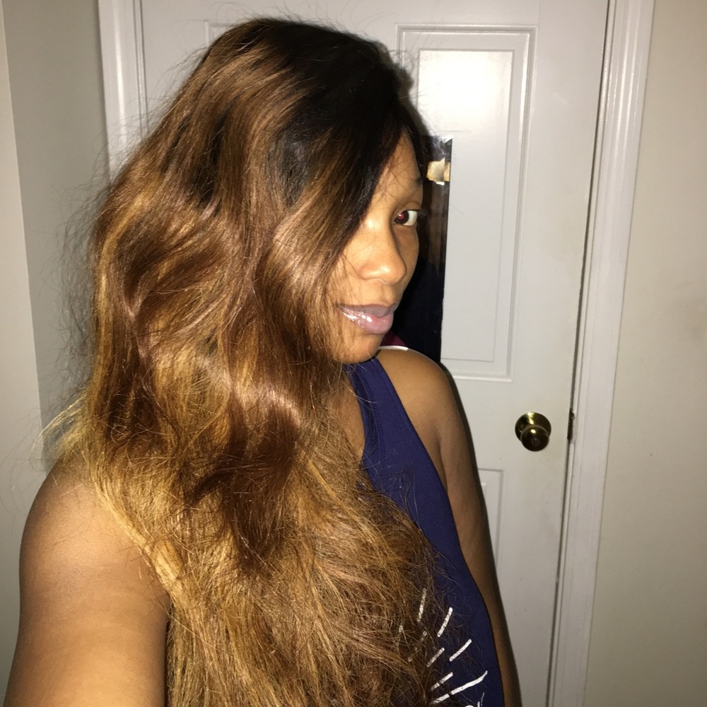 Human hair front lace wig